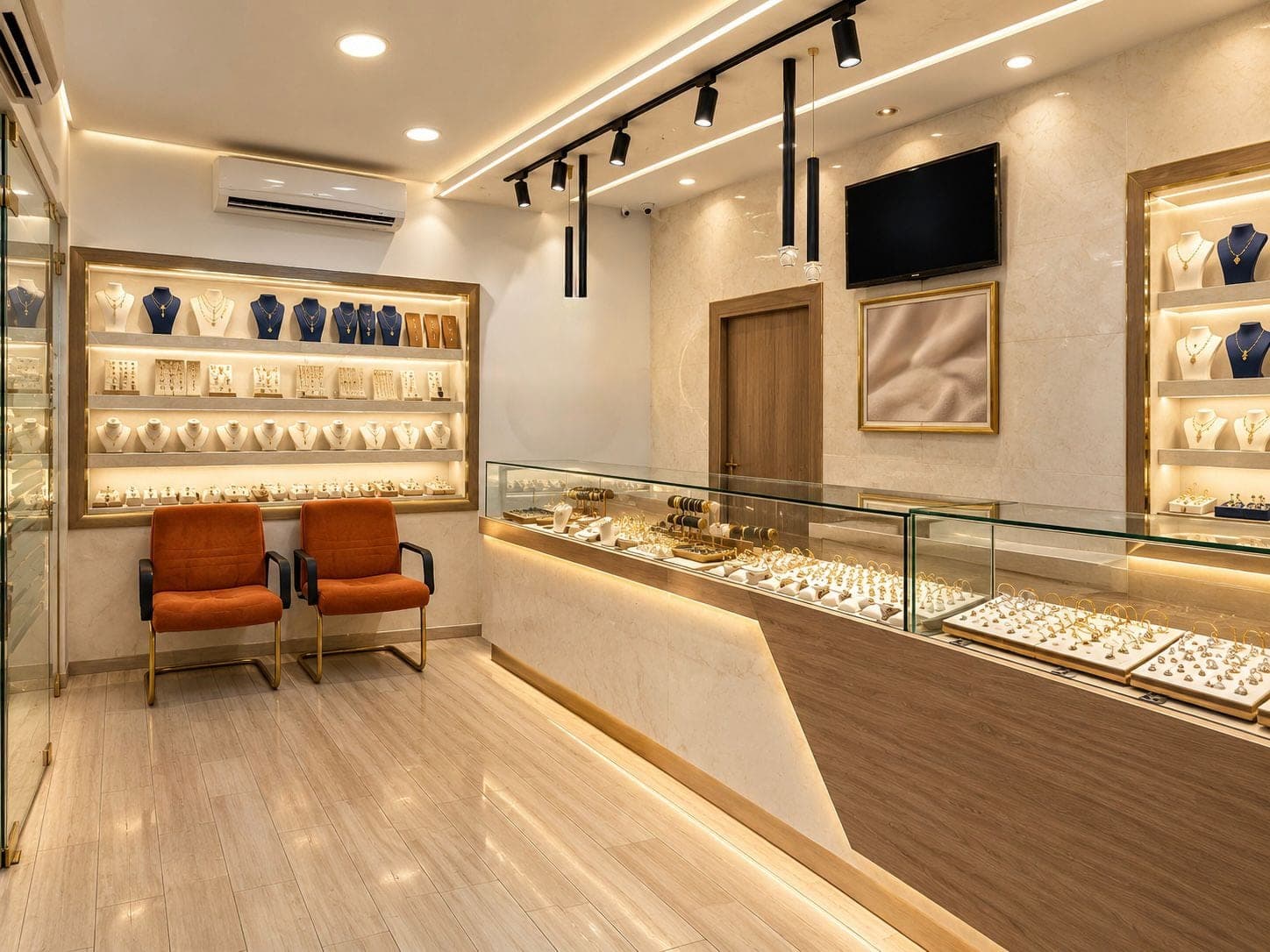 L'intérieur de la bijouterie Golden Paradise, rue de Carthage