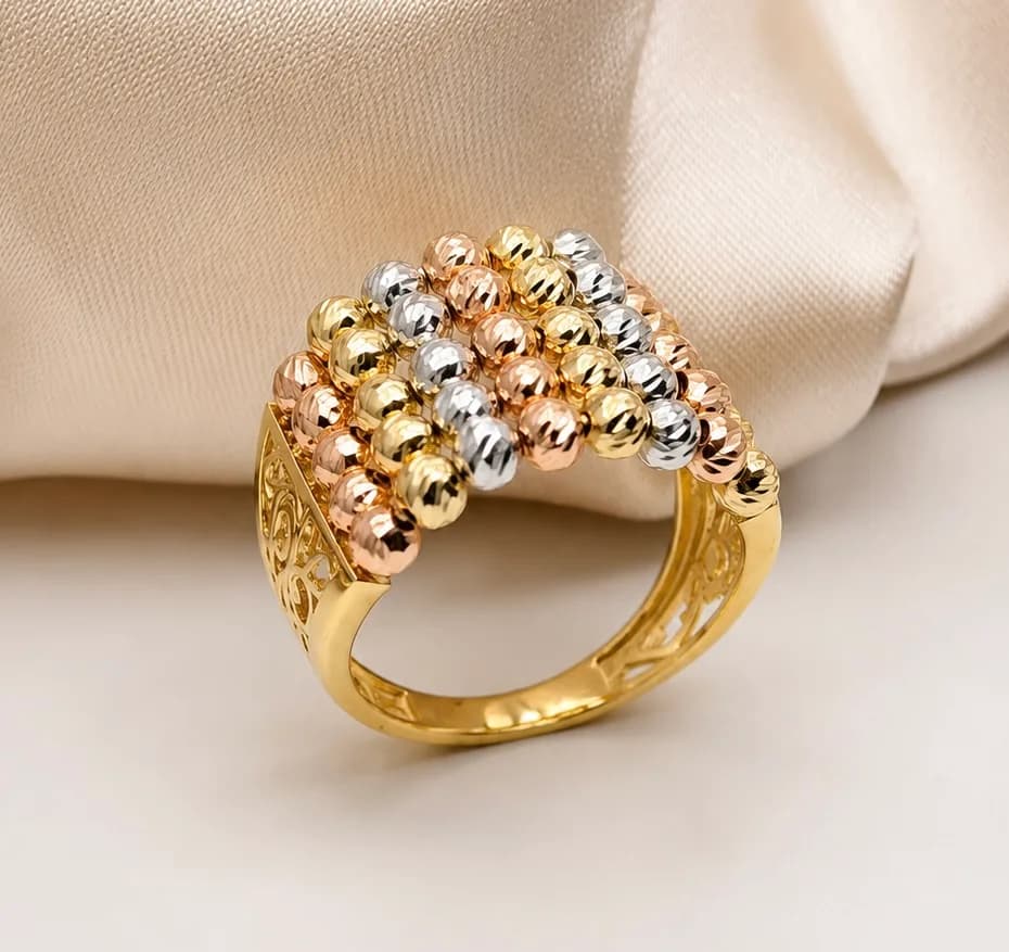 Bague Éventail Trois Ors en or
