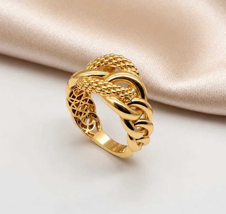 Bague Maille Tressée en or