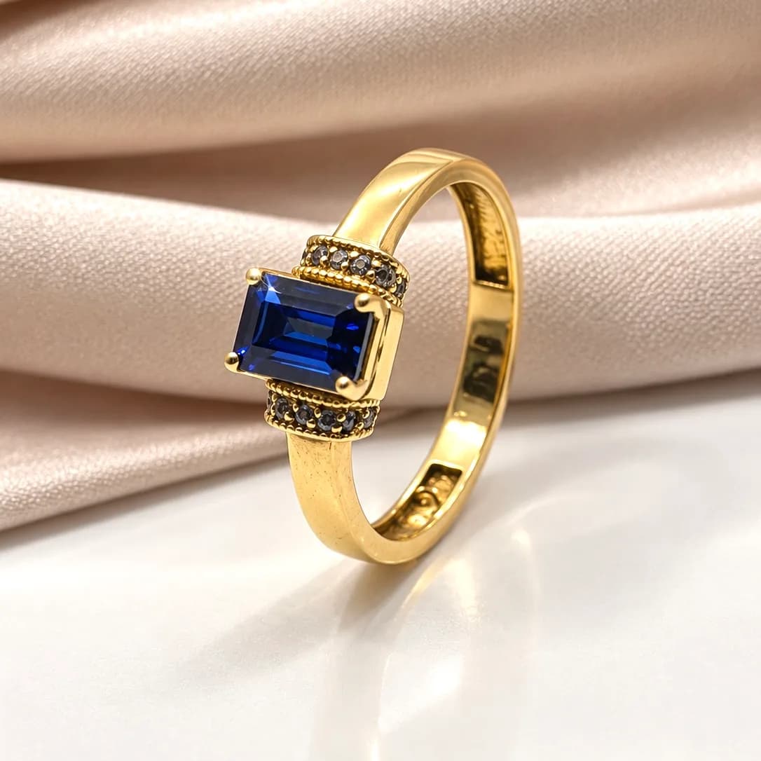 Bague Saphir Nuit en or