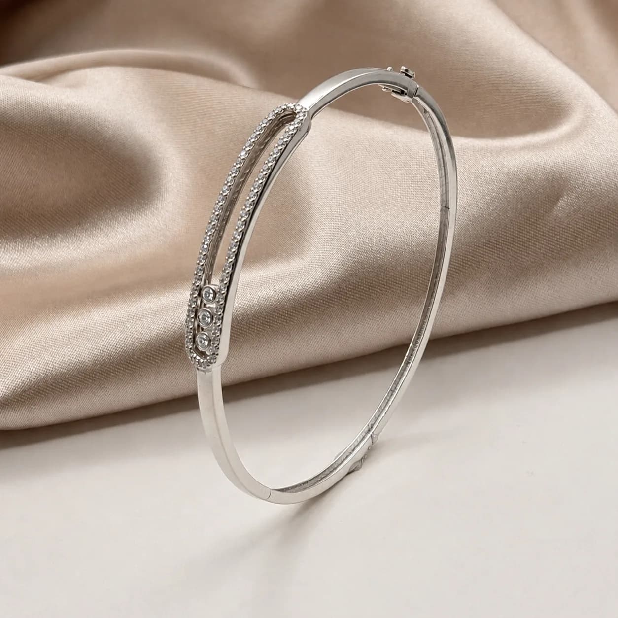 Jonc Mouvement Or Blanc en or