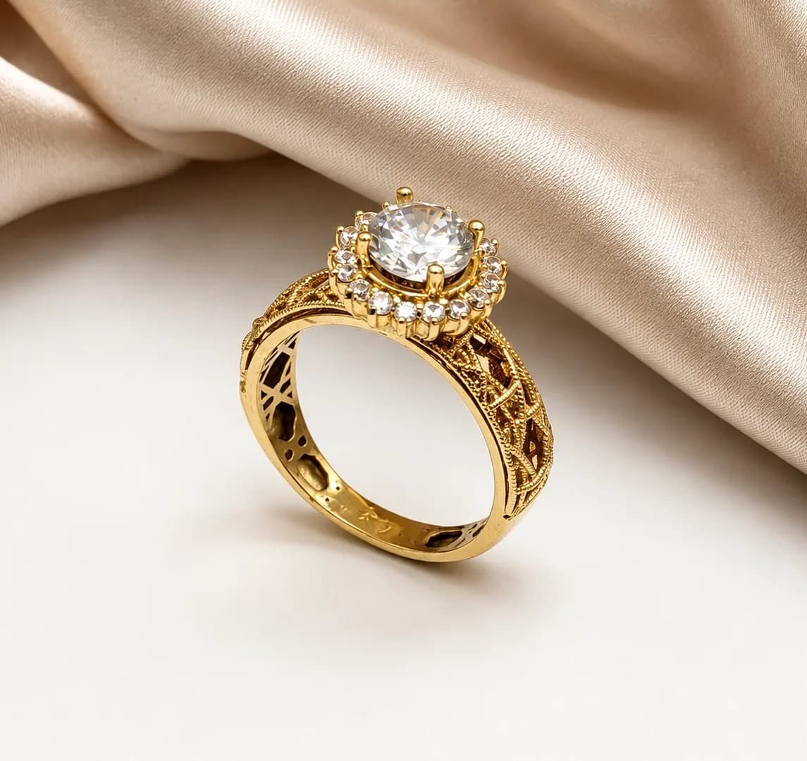 Solitaire Filigrane en or