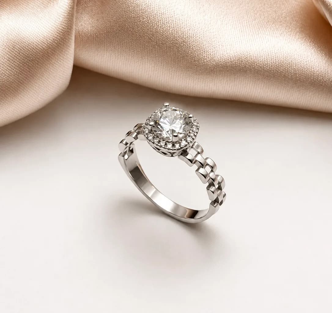 Solitaire Maille Royale en or