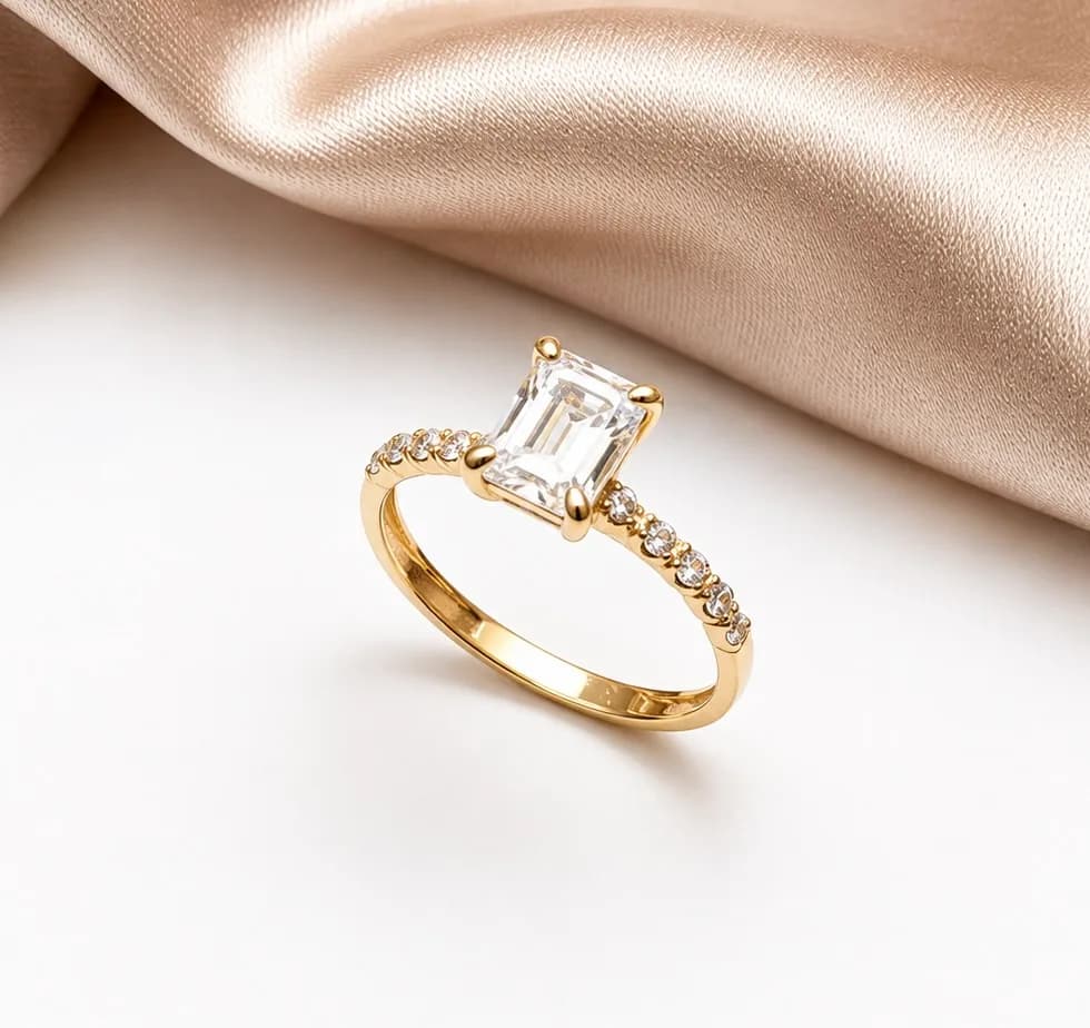 Solitaire Rectangle en or