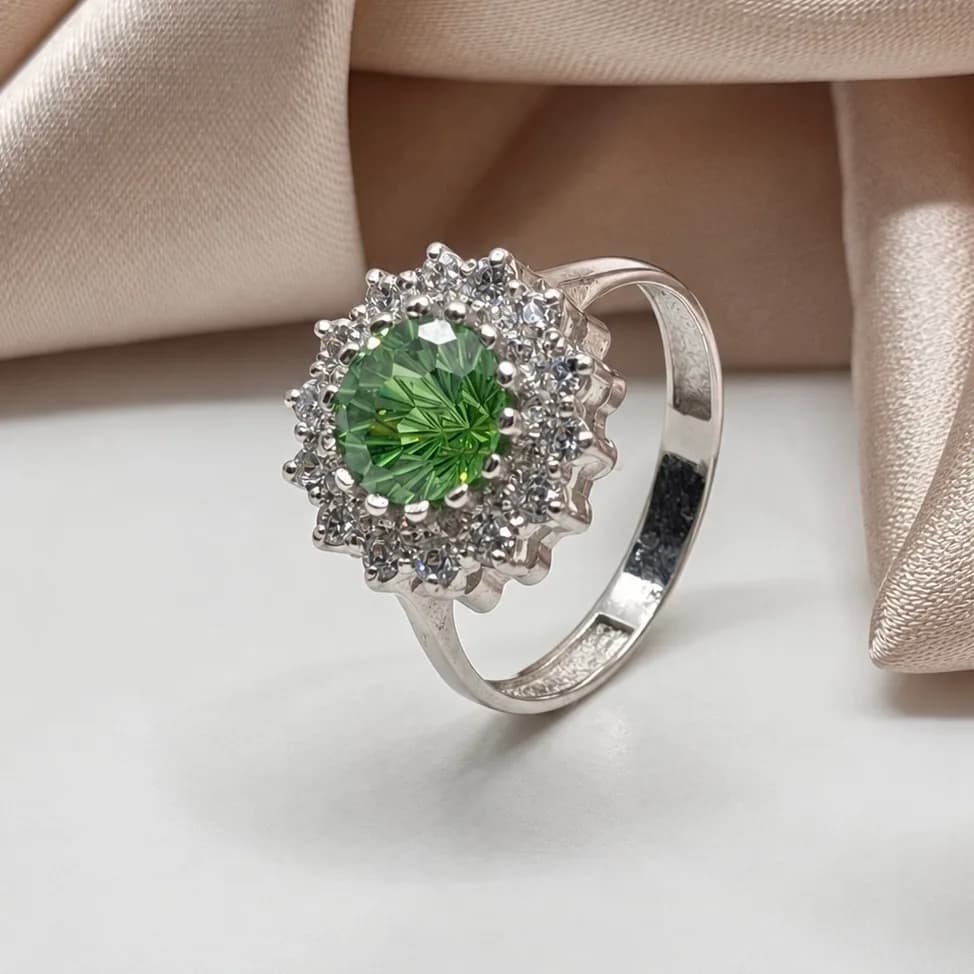 Solitaire Vert Impérial en or